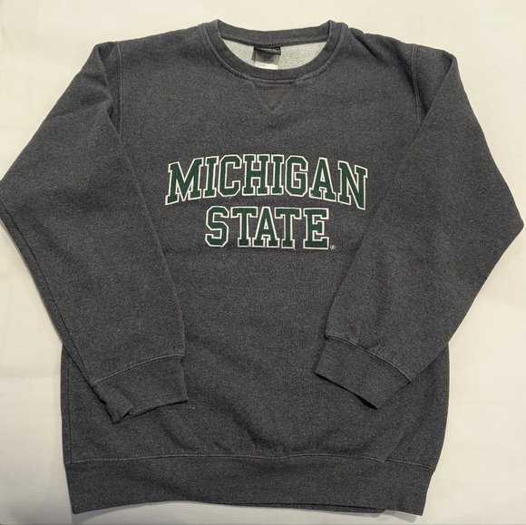 campus den Tops - 1990's Michigan State Arch Logo Crewneck Fleece